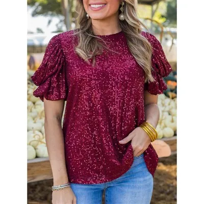 Tunica rosie cu paiete